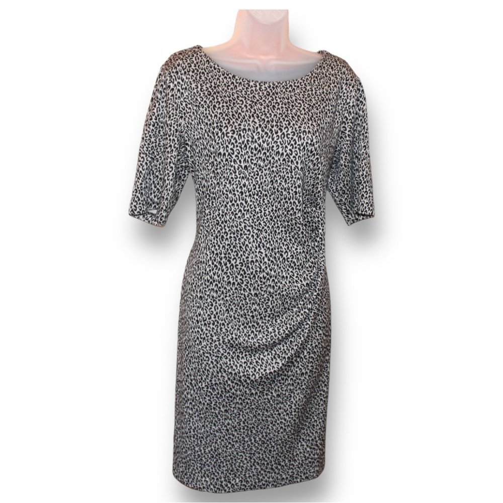 Leopard Dana Buchman half sleeve dress size 14